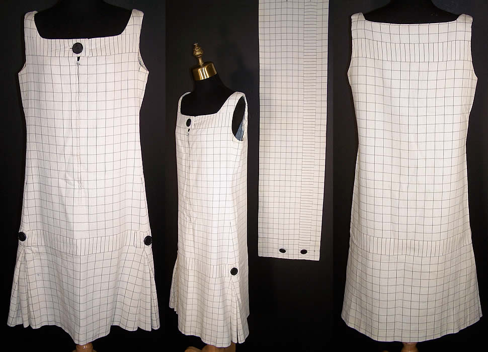 Vintage Lillie Rubin Mod Checked Drop Waist Dress Wrap  Front view.