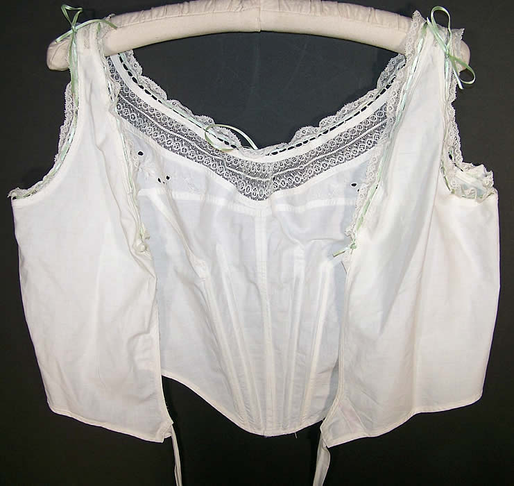 Edwardian White Lace Camisole H&W Brassiere Bra  inside view.