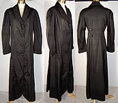 Edwardian Womens Black Silk Duster Travel Motoring Coat 