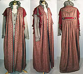 Regency Reproduction Wool Paisley Robe Coat Silk Dress