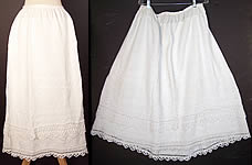 Victorian Hand Knit Crochet White Wool Winter Petticoat Skirt 