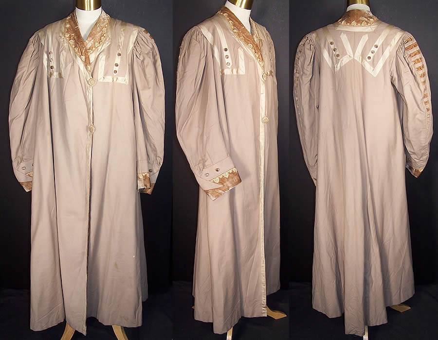 PF Bonney's Sons Edwardian Ecru Wool Velvet Ribbon Trim Opera Coat Jacket   Front view.