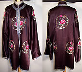 Chinese Silk Embroidered Forbidden Stitch Robe Coat