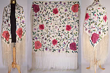 Floral Embroidered Piano Shawl