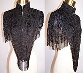 Black Jet Beaded Fringe Mantle Capelet