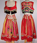 Portuguese Folk Costume Embroidered Wool Vest Skirt Apron Purse