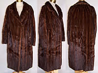 Brown Mink Fur Full Length Long Swing Coat Jacket