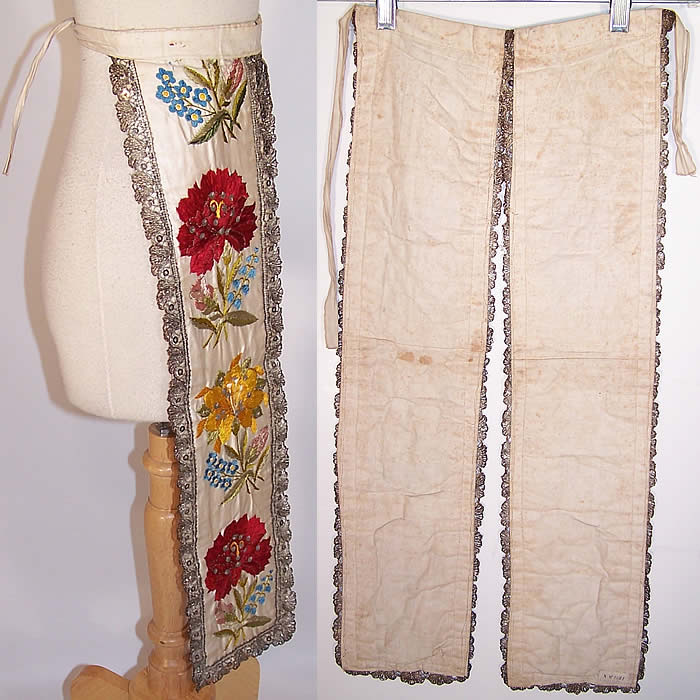 Vintage Czech Bohemian Kroje Folk Costume Silk Embroidered Apron Skirt