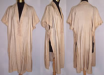 Ecru Raw Silk Tassel Lace Duster Coat Robe Jacket Overdress