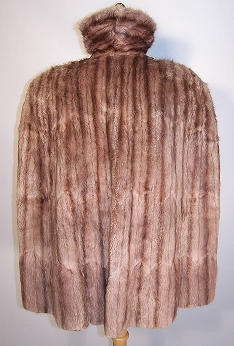 Vintage City Paris San Francisco Muskrat Fur Cape Cloak Coat back view.