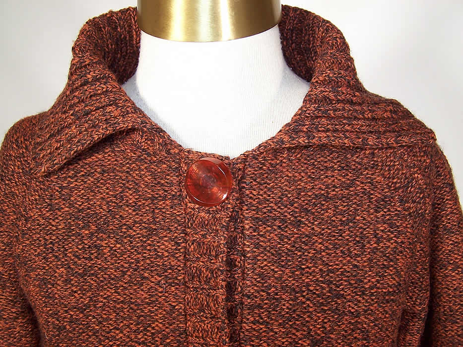 Vintage Henri Bendel France Ribbed Shawl Collar Knit Wool Cardigan Sweater