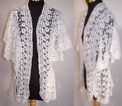 Edwardian Antique White Lace Cutaway Tailcoat Jacket