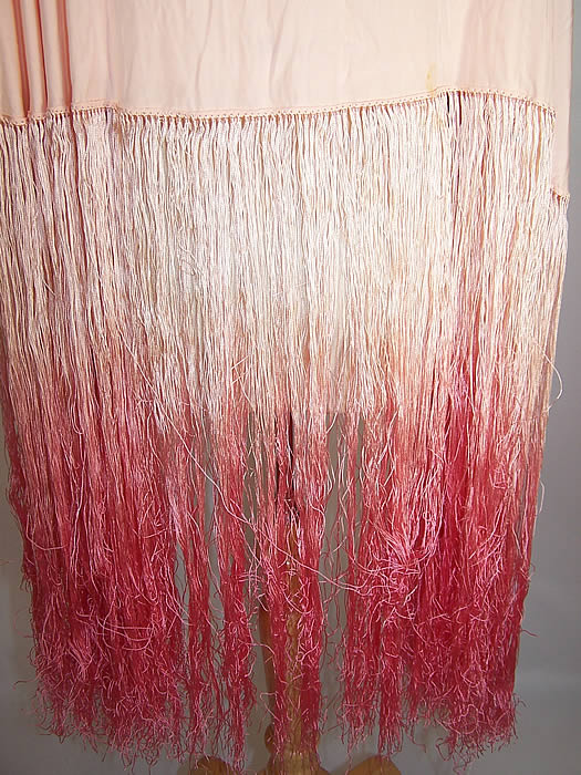 Vintage Made in Italy Pink Pastel Silk Fringe Round Piano Shawl fringe