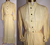 Edwardian 1910 Yellow & White Linen Blouse Skirt Petticoat 3 Piece Dress