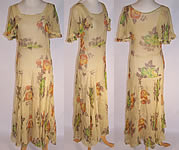 1930s Roses Print Bias Cut Garden Party Summer Dress