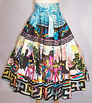 Vintage 1950s Mariachi Figural Hand Painted Sequin Mexican Circle Skirt