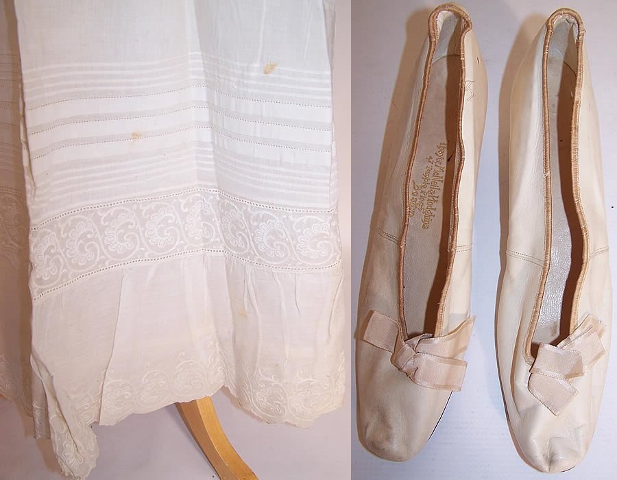 Victorian Silk Wedding Dress Blouse Skirt Petticoat Camisole Lot