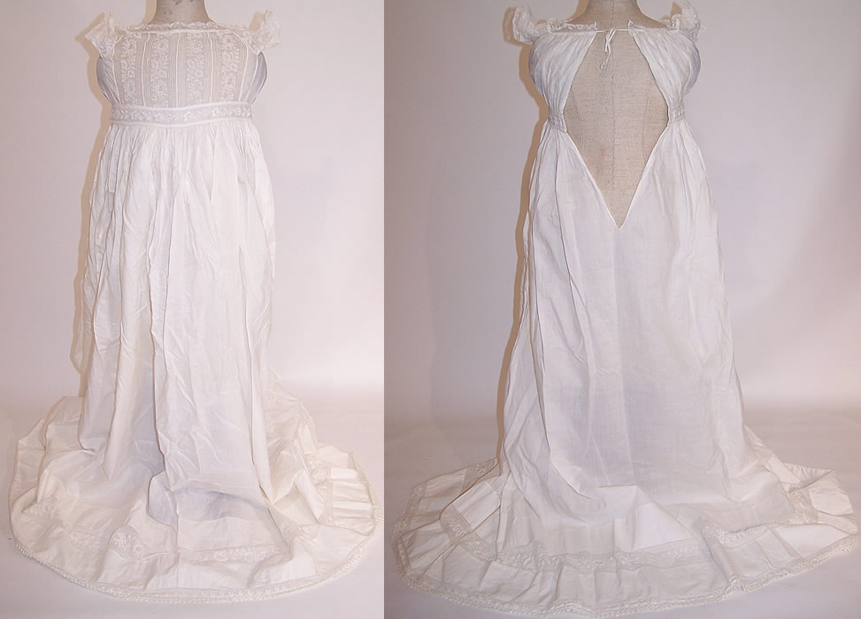 Victorian Antique Ayrshire Whitework Christening Gown Infant Dress