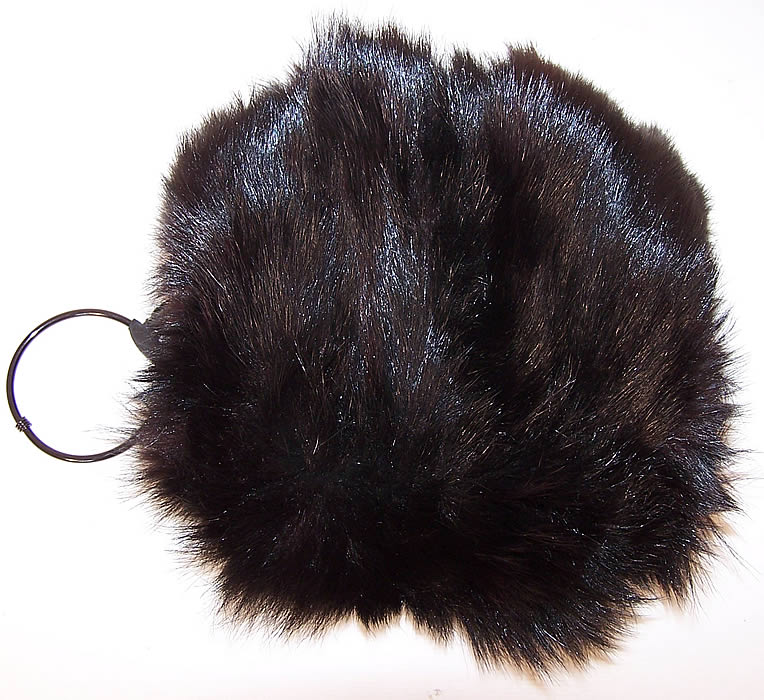 Edwardian Black Fox Fur Tail Stole Shawl Wrap Cape & Winter Muff