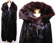 Vintage Salt's Peco Black Plush Silk Seal Velvet Opera Cloak Winter Cape