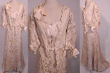 Vintage Edwardian Antique Battenburg Tape Lace Wedding Gown Dress Blouse Skirt