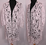 Edwardian Antique  White Battenburg Tape Lace Bell Sleeve Coat Jacket