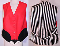 Vintage Cheap & Chic Moschino Black & White Red Wool Mickey Mouse Vest Top