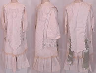 Edwardian White Cotton Pique Eyelet Embroidered Lace Childs Dress  & Dickey Collar