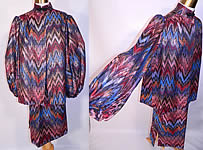 Vintage Mr. Blackwell Custom Missoni Style Striped Zigzag Lamé Suit Jacket & Skirt