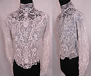 Victorian Princess  Brussels Bobbin Tape Lace White Net Shirt Blouse