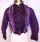 Victorian Purple Plum Silk Velvet Fringe Trim Belted Bodice Top