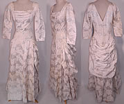 Vintage Vogue Couturier Design Silver Lame Brocade Sheath Dress Evening Gown Lamé