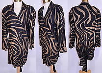 Vintage Norma Kamali Gold Lamé Tiger Stripe Print Wrap Dress Neiman Marcus