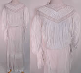 Edwardian White Batiste Lawn Lace Wedding Dress Blouse Skirt Train