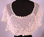 Antique Shamrock Limerick Lace Tambour Embroidery Trim Shawl Collar