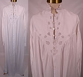 Victorian Broderie Anglaise Eyelet Embroidered Whitework Linen Nightgown Dress