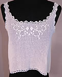 Edwardian White Crochet Filet Lace Sleeveless Camisole Blouse Tank Top