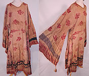 Antique 19th Century Nepalese Nepal Hindu Lakhe Mask Dance Dress Kimono Sleeve