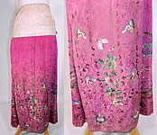 Antique Chinese Fuchsia Purple Silk Embroidered Butterfly Han Wedding Skirt