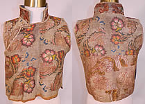 Antique 19th Century Chinese Tibetan Gold Lame Brocade Sleeveless Monks Vest Lamé