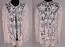 Edwardian Antique Cream Battenburg Crochet Tape Lace Coat Jacket
