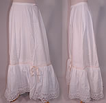 Victorian White Cotton Broderie Anglaise Eyelet Embroidery Cutwork Lace Petticoat Skirt