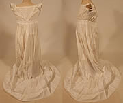 Victorian Antique Ayrshire Whitework Cotton Batiste Christening Gown Infant Dress