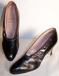 Art Deco Black & Silver Leather Flapper Shoes