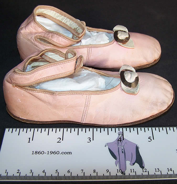 Edwardian Girls Pink Leather Buckle Mary Jane Shoes