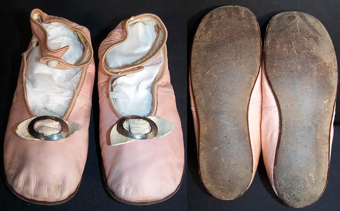 Edwardian Girls Pink Leather Buckle Mary Jane Shoes