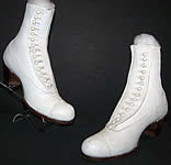 The Orchid Victorian White Leather High Top Button Boots