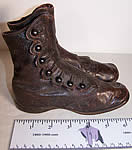 Victorian Brown Leather High Button Child Baby Boots