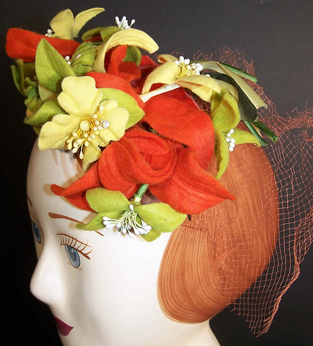 Mr. John Caprice Floral Felt Petite Headpiece Hat