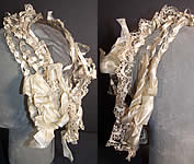 Victorian White Silk Ribbon Lace Net Snood Headdress